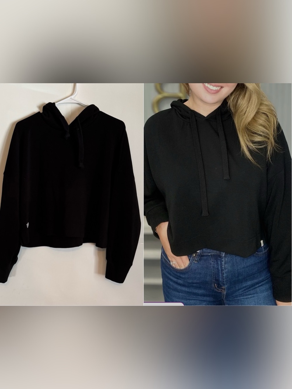 Simply Southern Black Cropped Hoodie